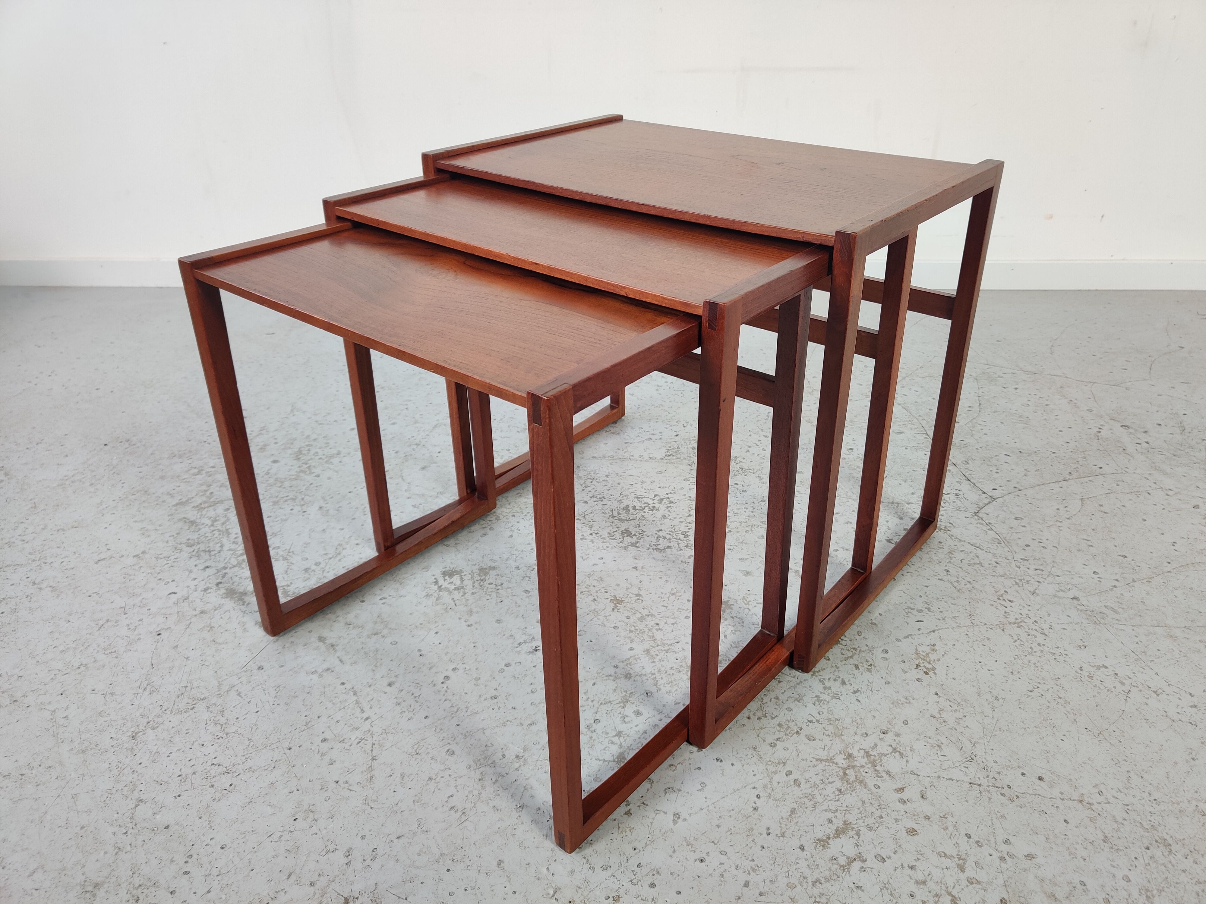Teak trundle table by Kai Kristiansen, Denmark 1960s