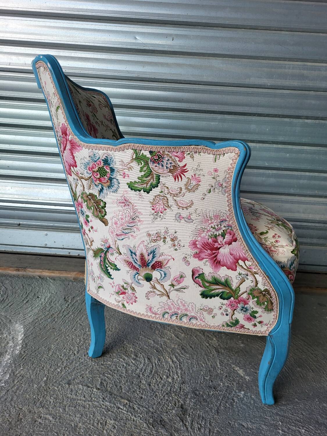Louis XV style armchair and footstool
