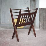 Cees Braakman vintage magazine rack, folding wooden magazine rack.