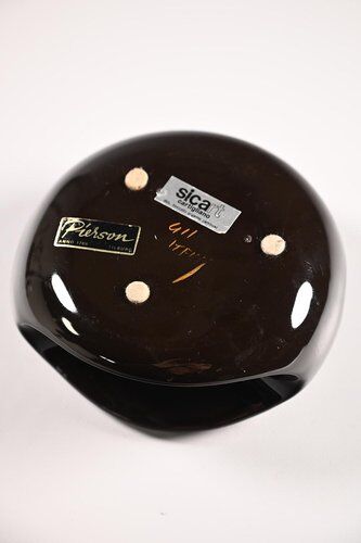 Model 411 Ashtray in Brown Glazed Ceramic from Sicart