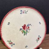 Pie tray with pie shovel in Gien earthenware, Lorraine décor