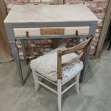Dressing table with white marble top + chair