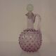 Italian pink bubble glass decanter with stopper, 1960s