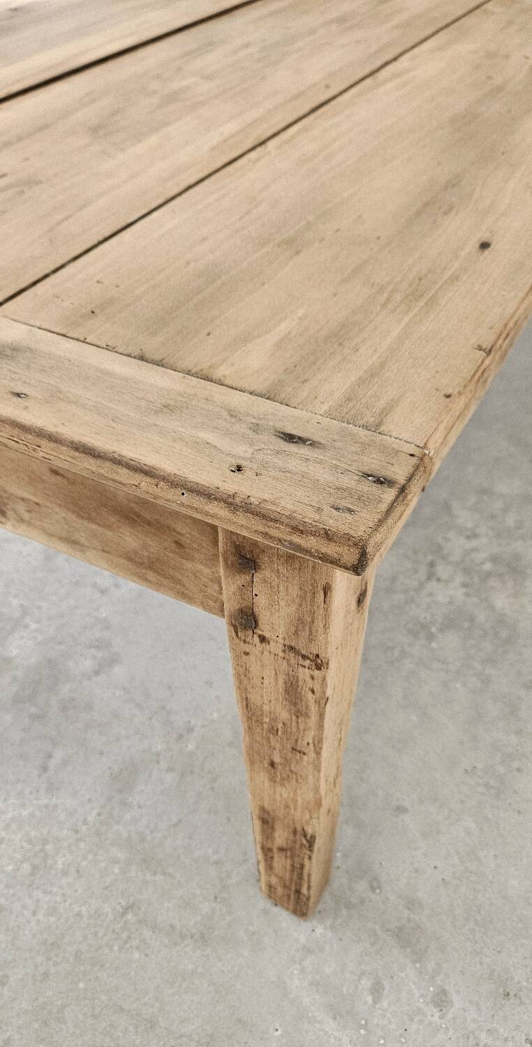 Antique low farmhouse table in beech wood