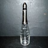 Liqueur carafe in cut crystal and Minerva silver frame