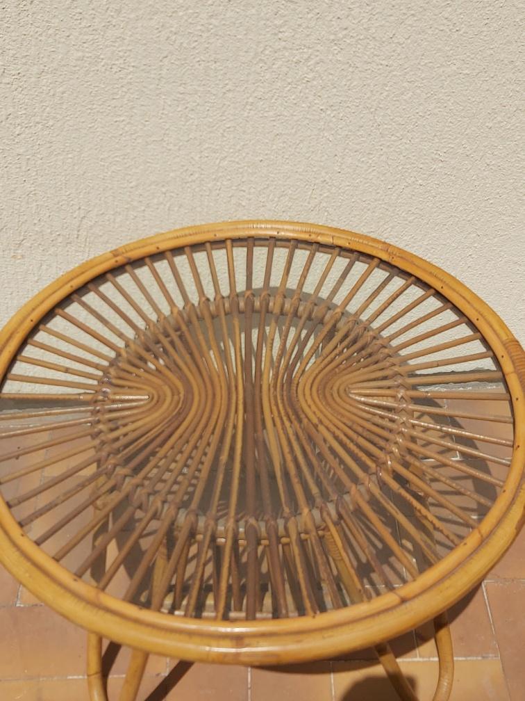 Rattan coffee table 50s