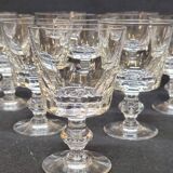 10 verres a pied a digestif en cristal cristallin de portieux taillé