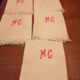 Lot 4 white honeycomb towels