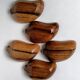 5 coupelles bois teck forme poire