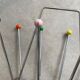 Colourful vintage chrome wire metal magazine rack, Mid Century atomic sputnik magazine stand