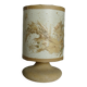 Small stone lamp (Travertine), dried flower lampshade Vintage 1960-70