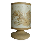 Small stone lamp (Travertine), dried flower lampshade Vintage 1960-70