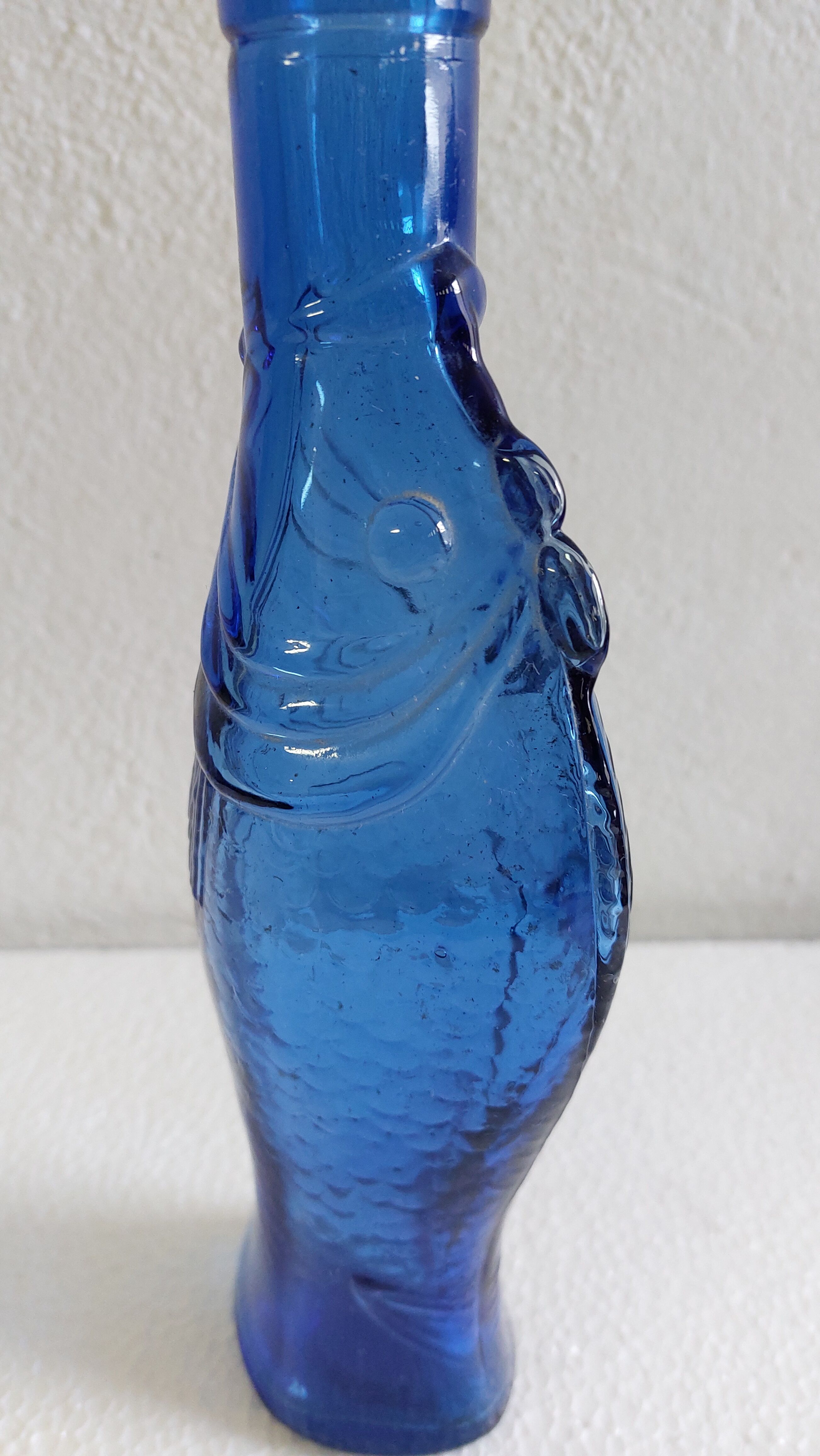 Carafe, bottle blue fish colbat