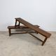 Pair of Antique Oak Benches with Turned Legs