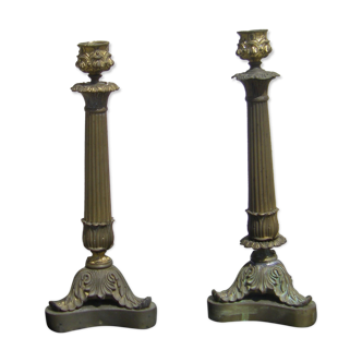 Pair of antique candle holders