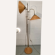 Bamboo rattan and brass pencil or split reed floor lamp, Italy 1980s