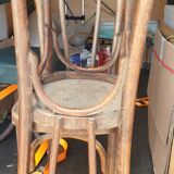 Pair of curved wood bistro chairs