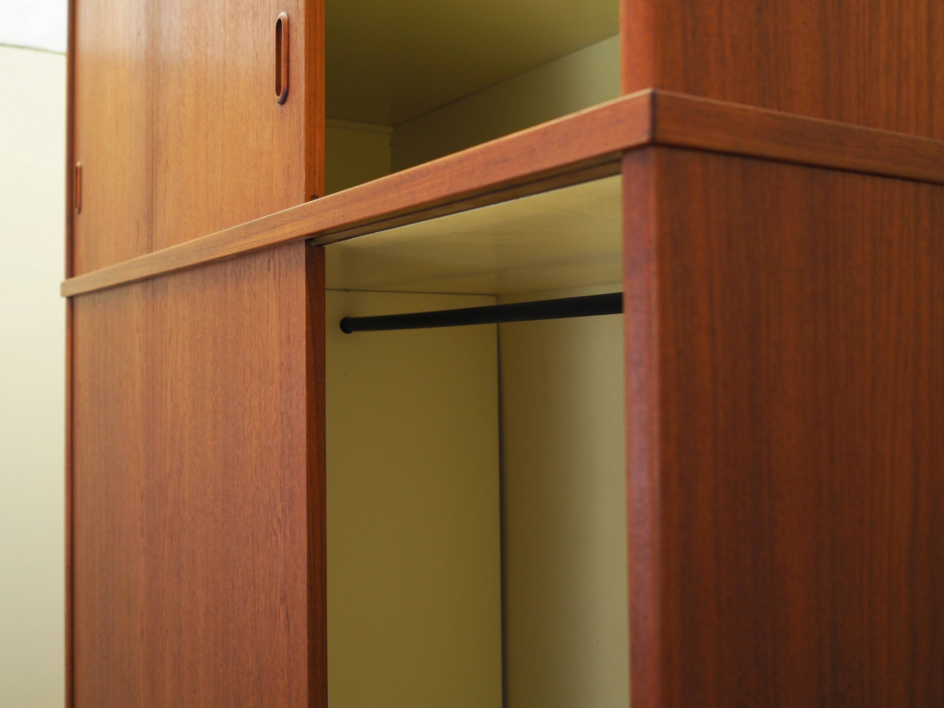 Teak wardrobe, Danish design, 1970s, produced in Denmark