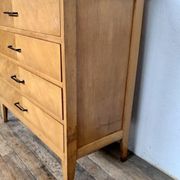Commode à 4 tiroirs en chêne clair vintage des années 1950