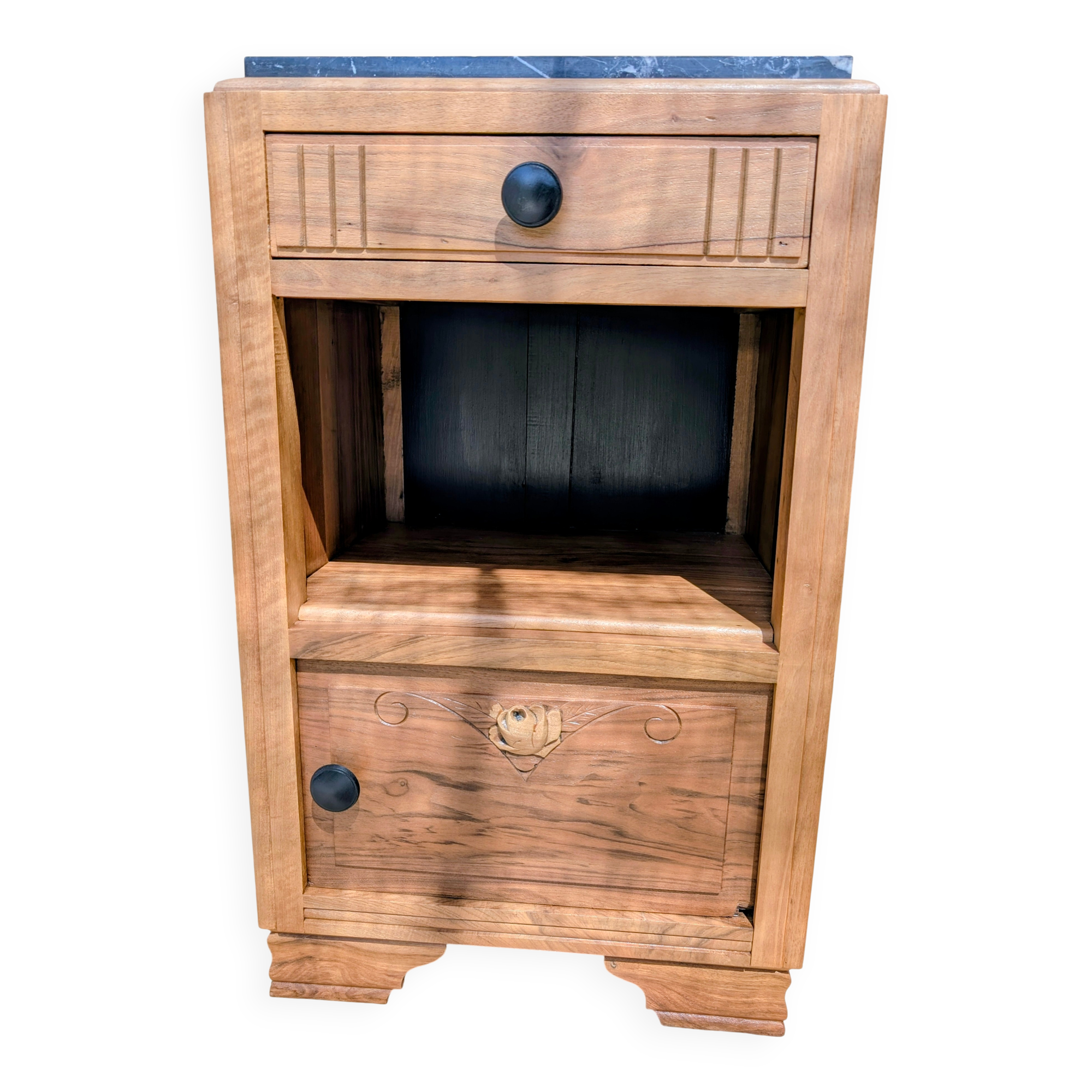 Art Deco Walnut Cabinet Maker Nightstand