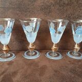 Set of 4 stemmed liqueur glasses
