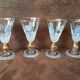 4 verres à digestif sur pied