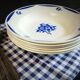 6 hollow plates blue flower pattern - badonviller