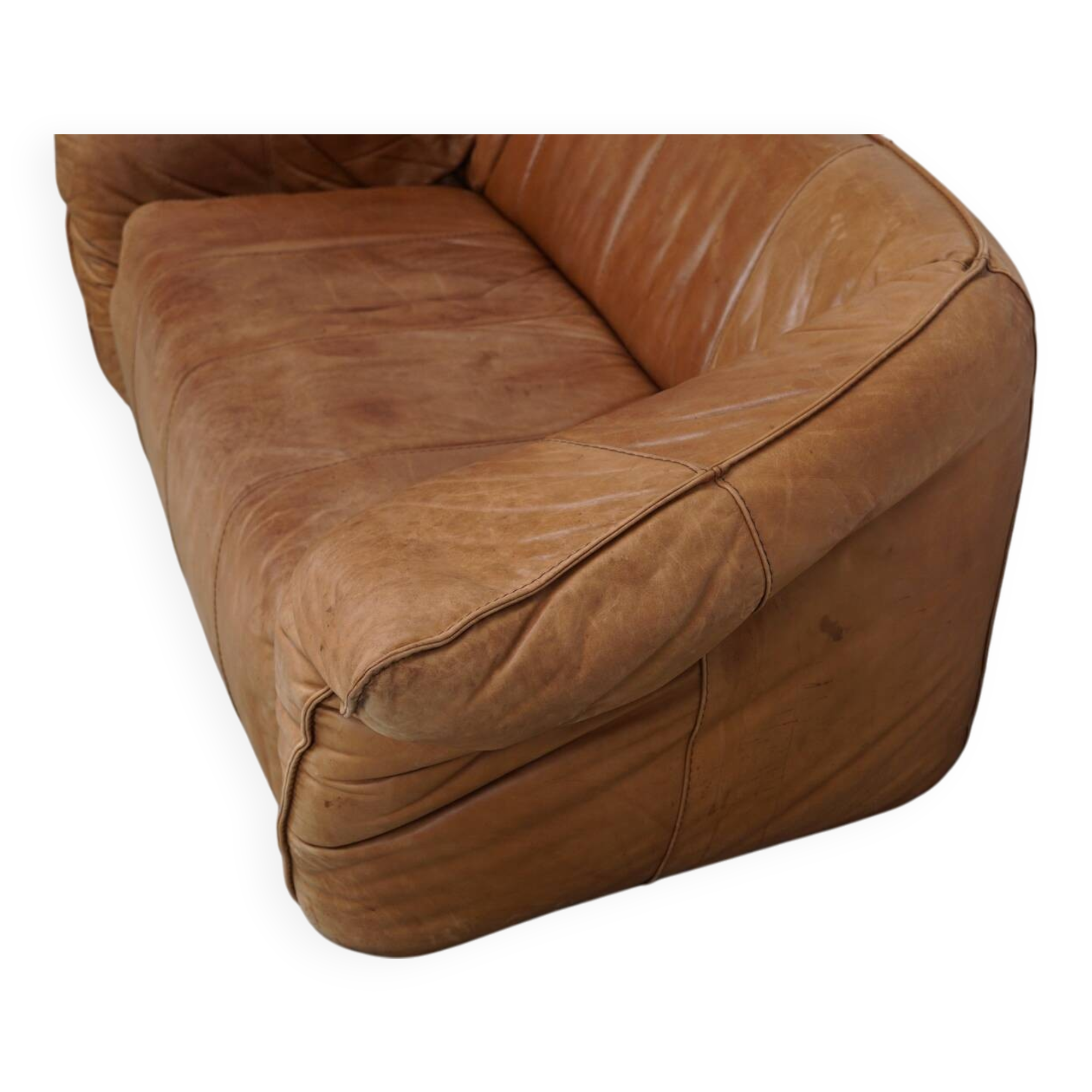 Cognac Leather Andes Sofa by Gerard van den Berg for Montis, 1970s