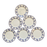 6 blue and white dessert plates Italian ceramic Quadrifogli