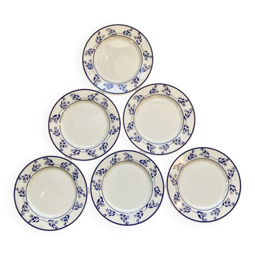 6 blue and white dessert plates Italian ceramic Quadrifogli