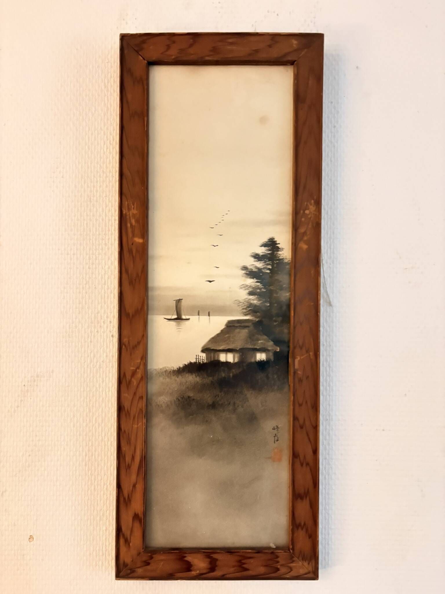 Japanese Paintings Ink Wash Sumi-e Landscape Boat China Japan