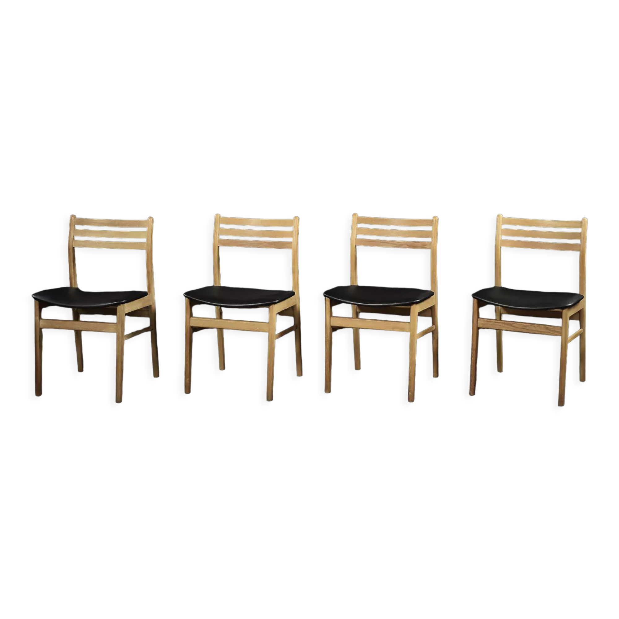 Vintage oak dining chairs in modern Scandinavian mid-century style by Sax Møbelfabrik, 1960s, set of 4.