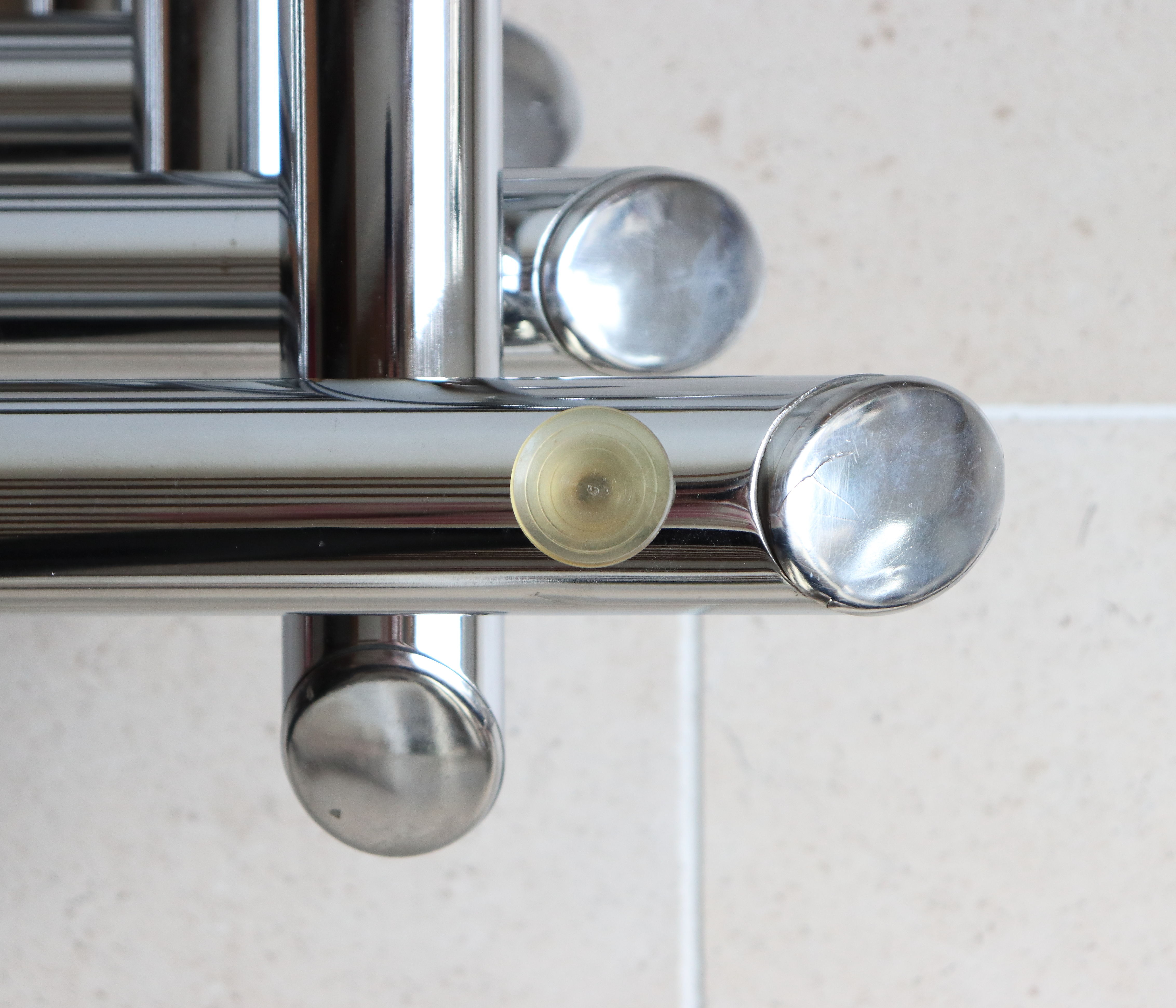 Coffee table in smoked glass and chrome tubular metal, 70s