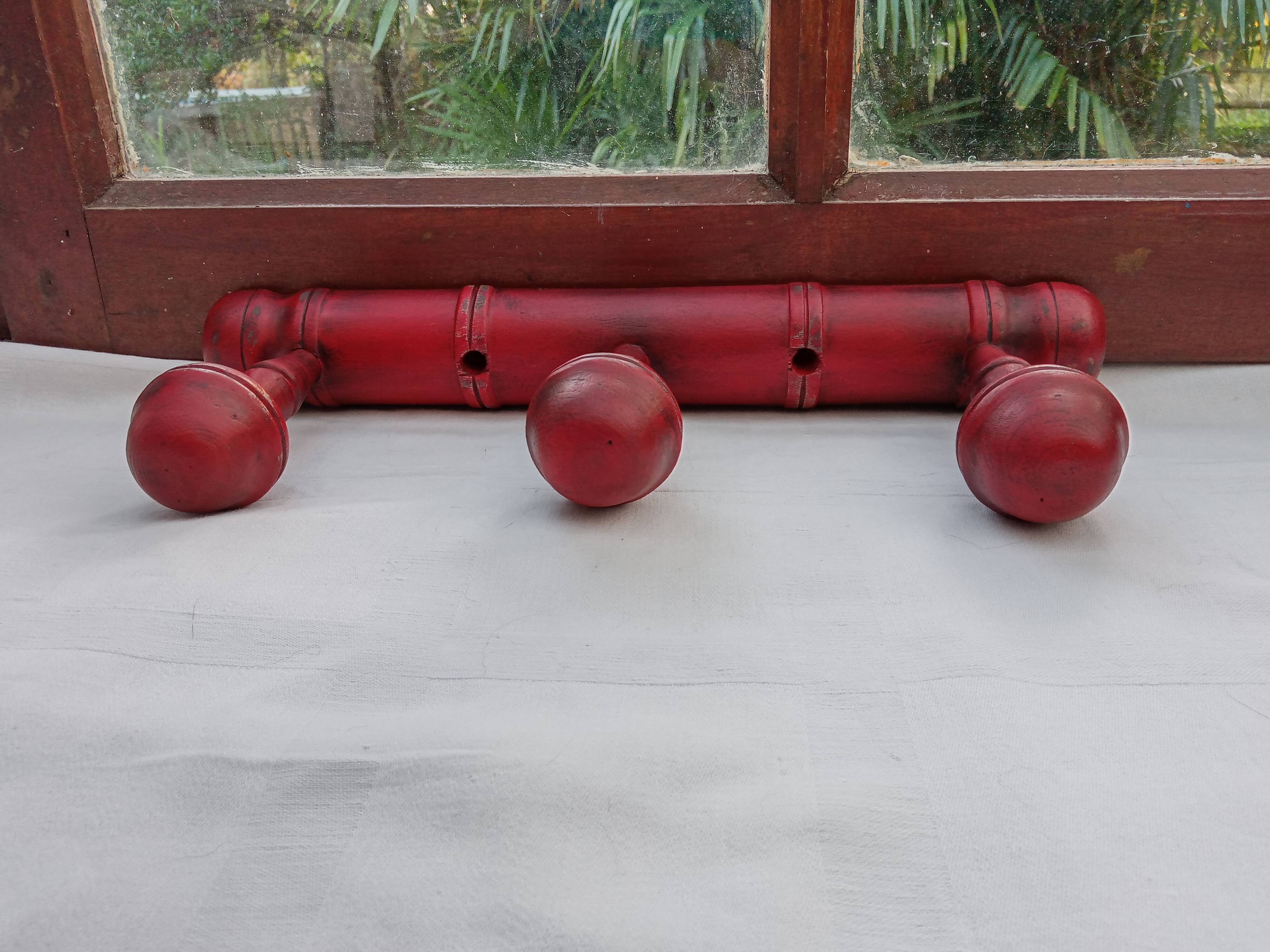 Weathered wood coat rack