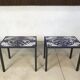 Italian ceramic tiles & steel side tables or nightstands, 1970s, set of 2