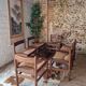 Mid Century French Rustic Teak & Rush Dining Chairs (x6)