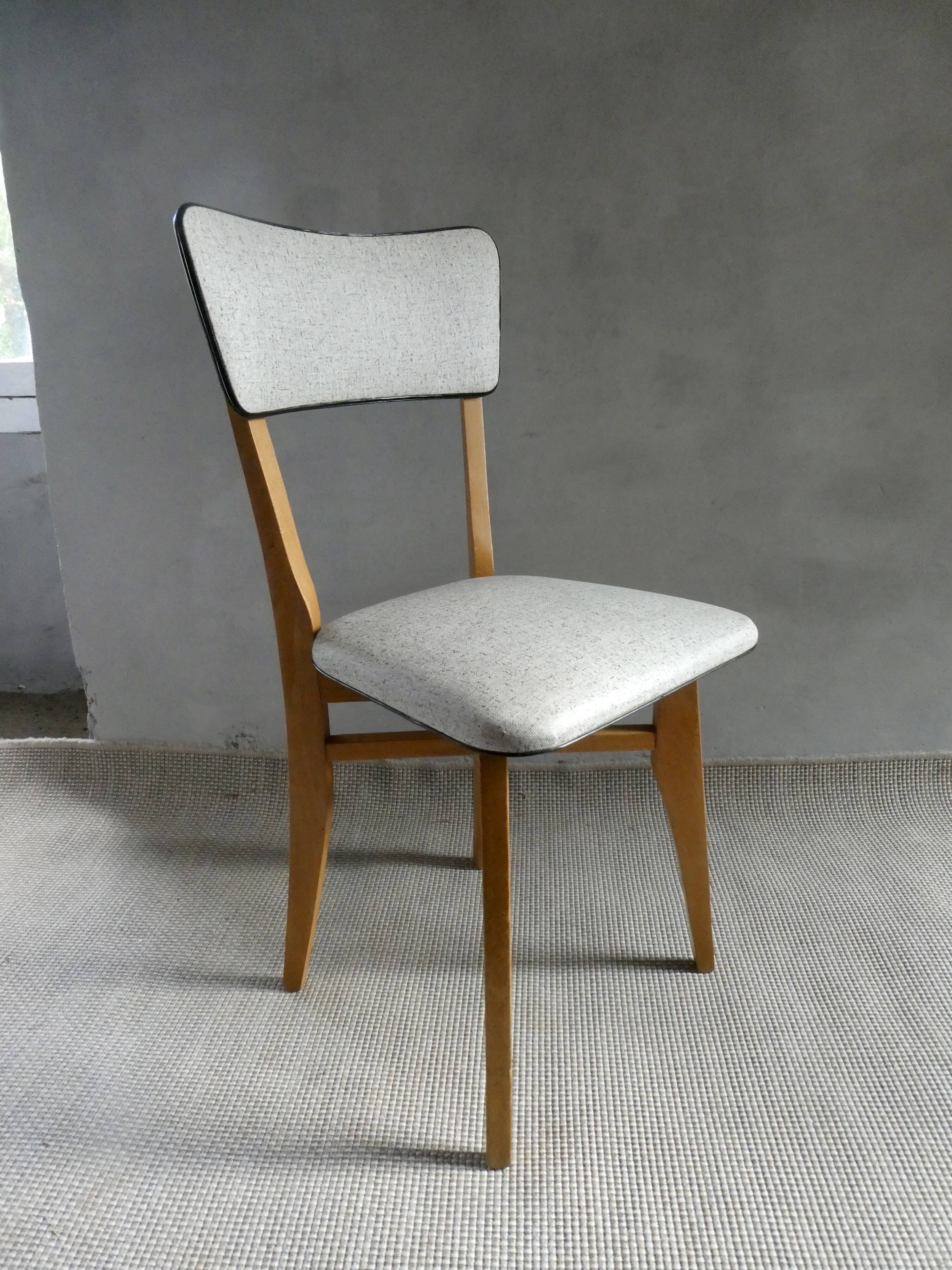 60s bistro chair, in wood and imitation leather