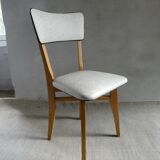 60s bistro chair, in wood and imitation leather