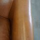 Set of 2 very comfortable light cognac-colored leather club armchairs in English style