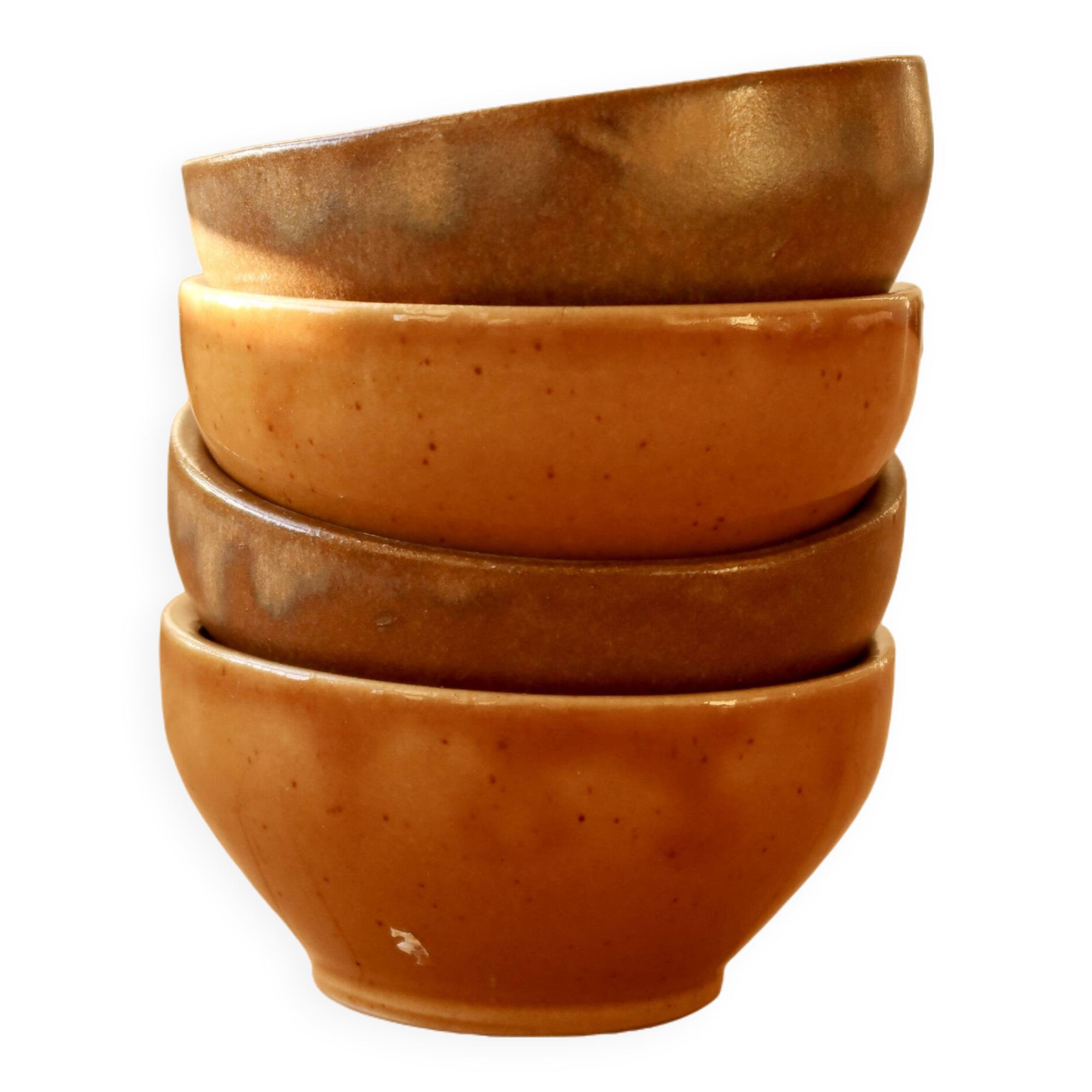 4 small mismatched vintage stoneware bowls/ramekins