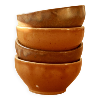 4 small mismatched vintage stoneware bowls/ramekins