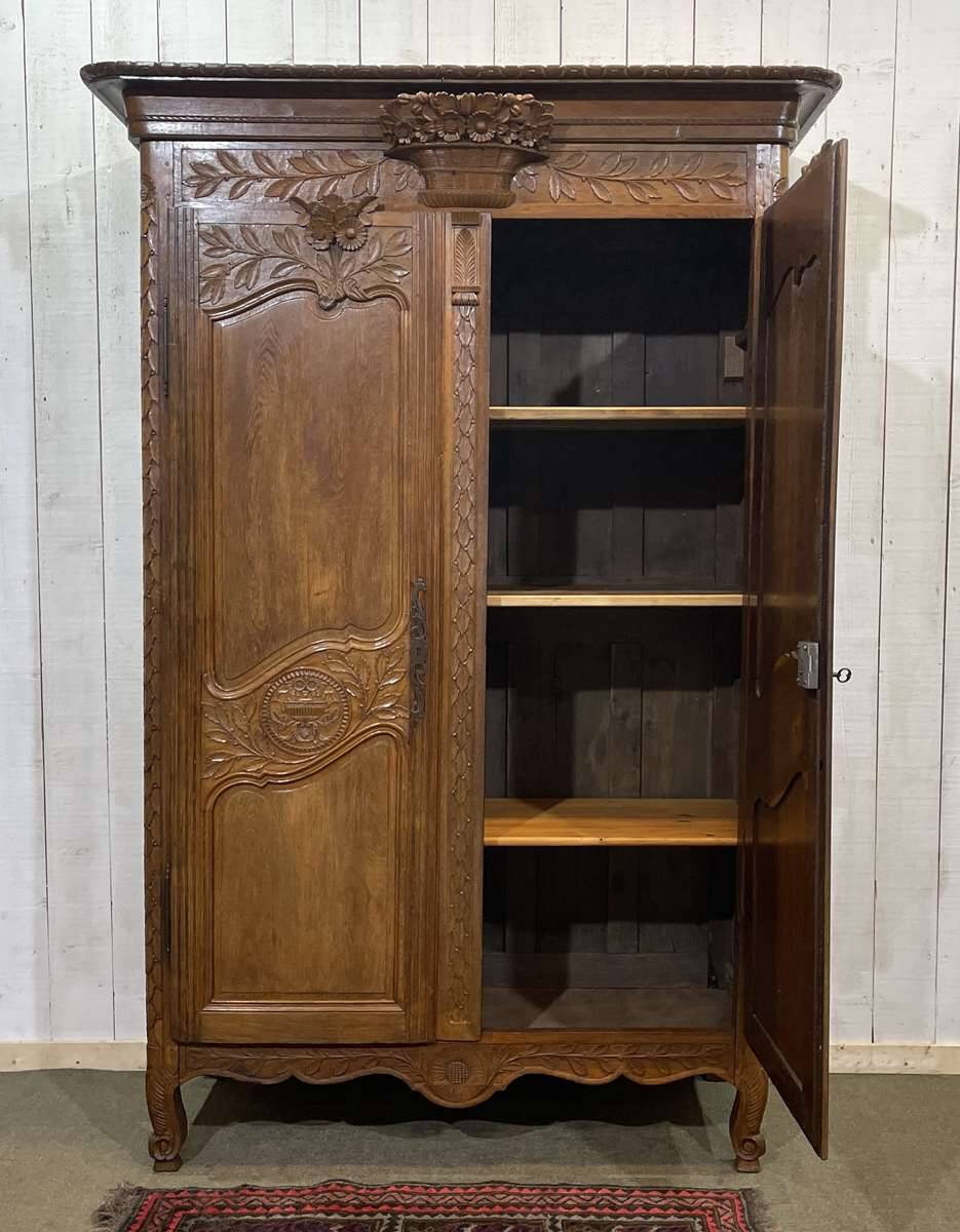 19th century Norman oak wardrobe