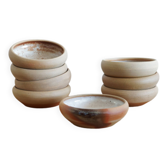 Set of eight stoneware bowls 1970s Roger Jacques