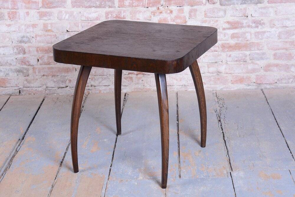 Art Deco Spider Table in Oak by J. Halabala for Up Závody, 1940s