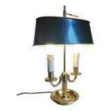 Lampe bouillotte en bronze à deux bras de lumière