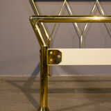 Double bed frame in brass lipparini 1970