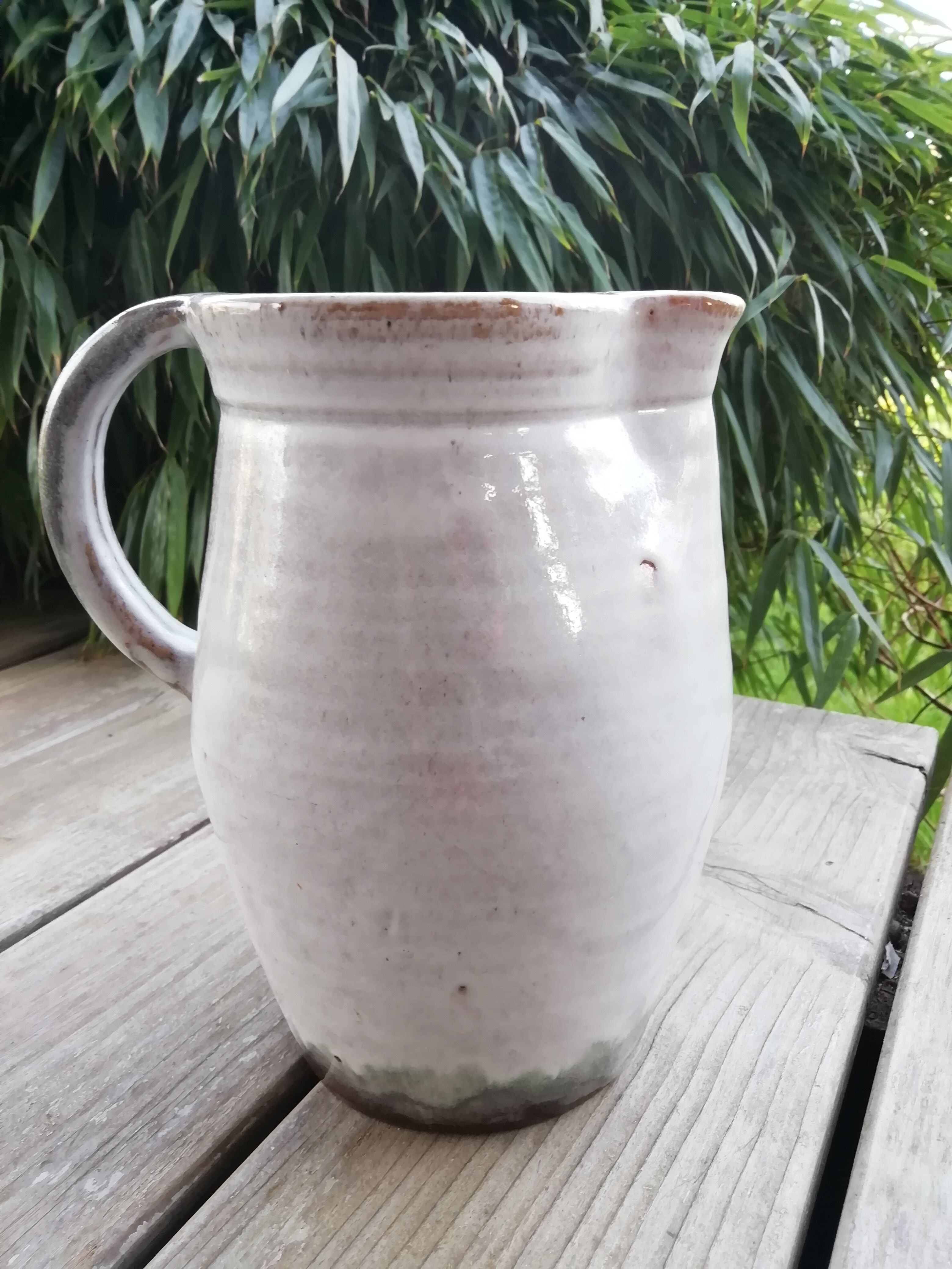 Glazed sandstone pitcher