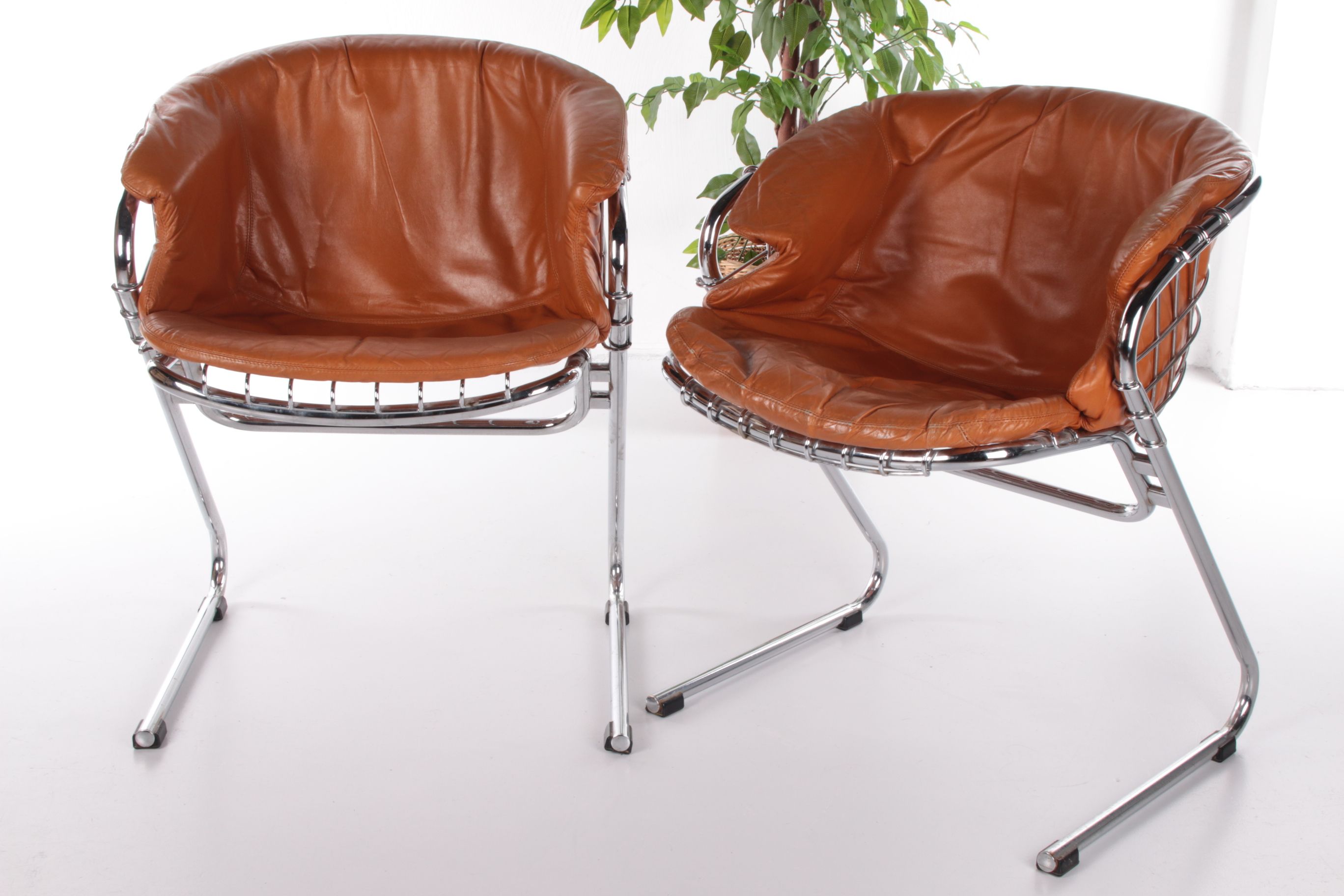 Set of 2 Gastone Rinaldi Dining room chairs Model Flynn,1970 Italy