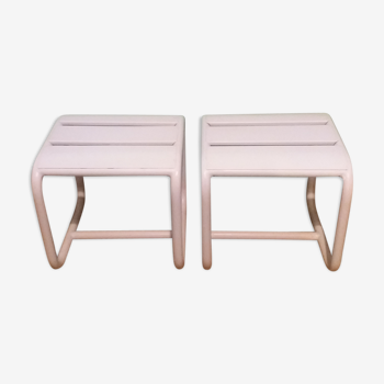 Lot de 2 tabourets blancs