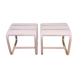 Set of 2 white stools